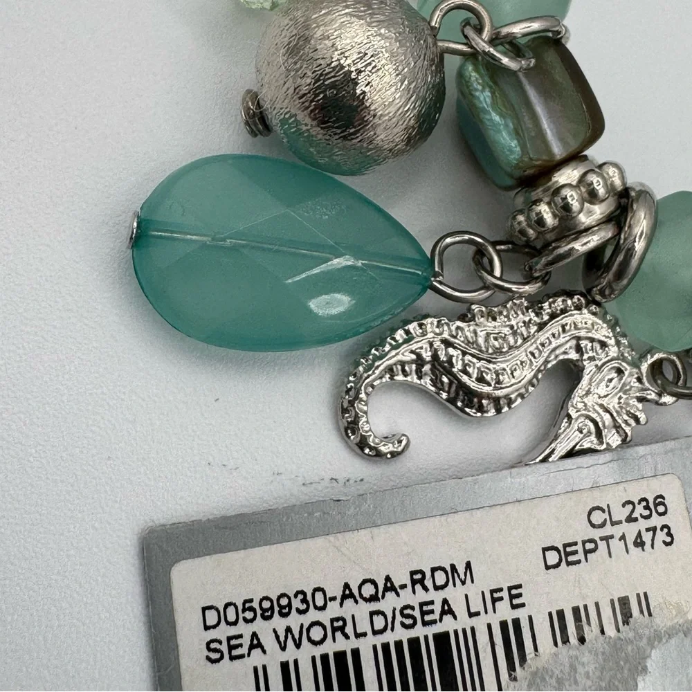 Hannah Brilliance Nautical Beach Ocean Sea Glass Sea Life Bracelet and Earrings - Picture 10 of 11